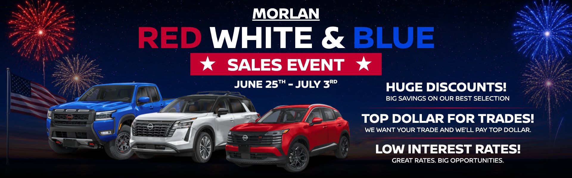 Morlan Red White and Blue Sales Event